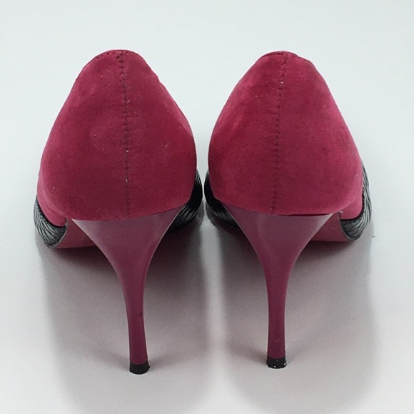 Signature by shoe dazzle pink and black heels 6.5 - Picture 6 of 7
